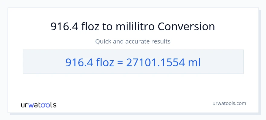 916.4 mga onsa ng likido patungong mga mililitro na conversion