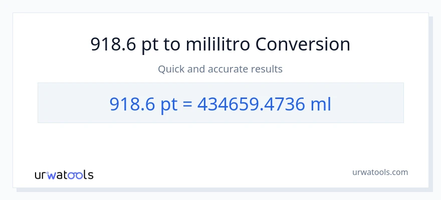 918.6 Pints patungong mga mililitro na conversion
