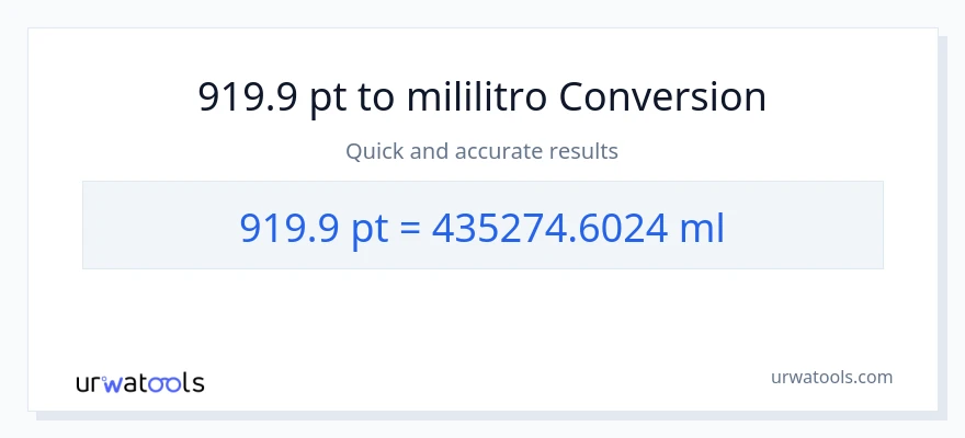 919.9 Pints patungong mga mililitro na conversion