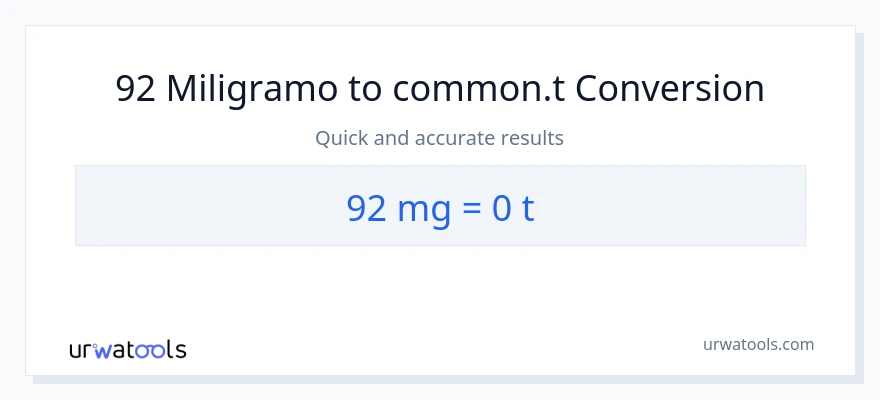 92 miligramo patungong Ts na conversion