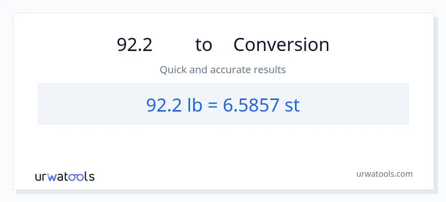 92.2 Lbs から 石 への変換