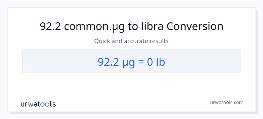 92.2 mga mikrogramo patungong Lbs na conversion