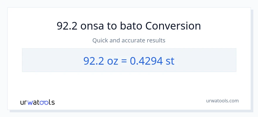 92.2 Mga onsa patungong Mga bato na conversion