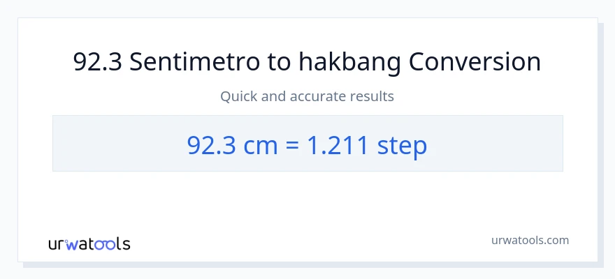 92.3 Mga Sentimetro patungong mga hakbang na conversion