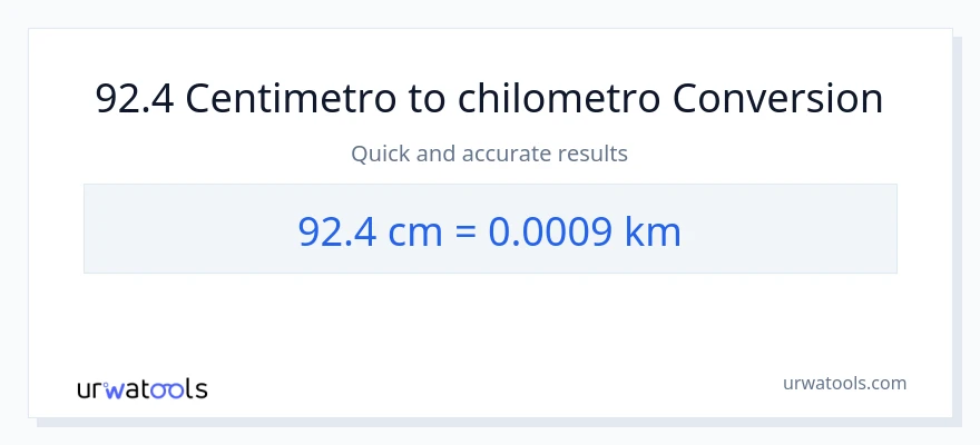 Conversione da 92.4 Centimetri a chilometri