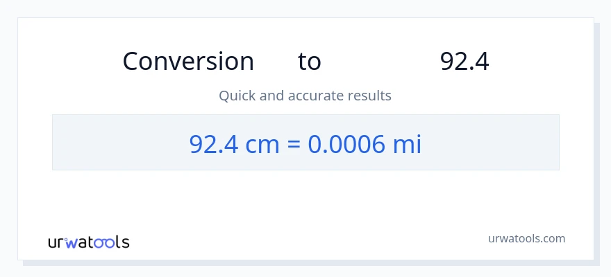 המרה של 92.4 סנטימטרים ל- מיילים