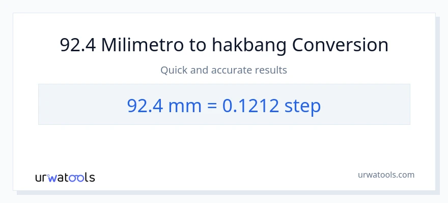 92.4 milimetro patungong mga hakbang na conversion