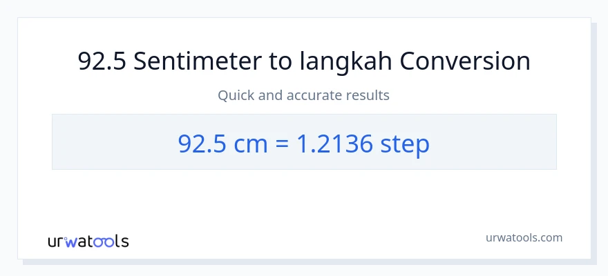 Penukaran 92.5 Sentimeter kepada langkah-langkah
