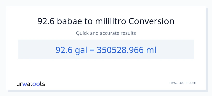 92.6 Mga galon patungong mga mililitro na conversion