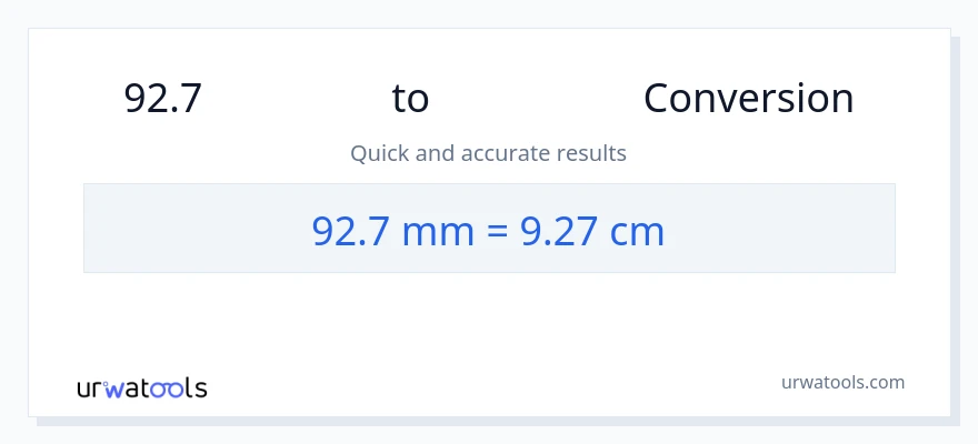 การแปลง 92.7 มิลลิเมตร เป็น เซนติเมตร