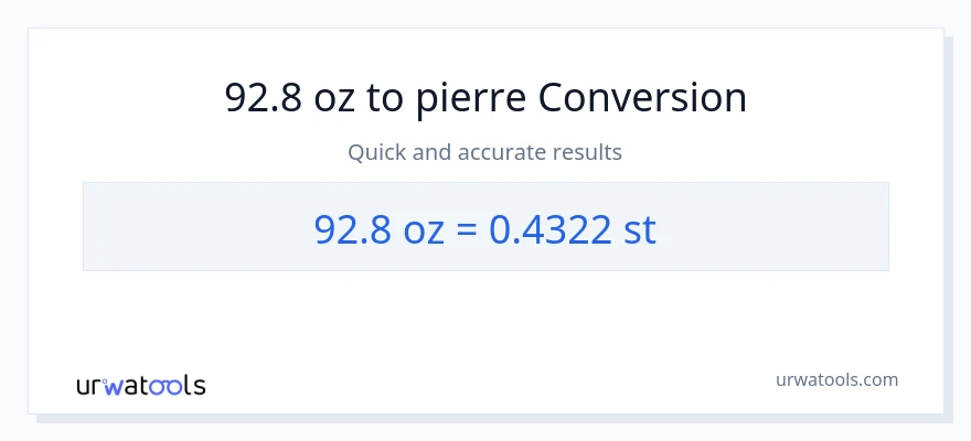 Conversion 92.8 onces vers Pierres
