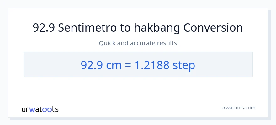 92.9 Mga Sentimetro patungong mga hakbang na conversion