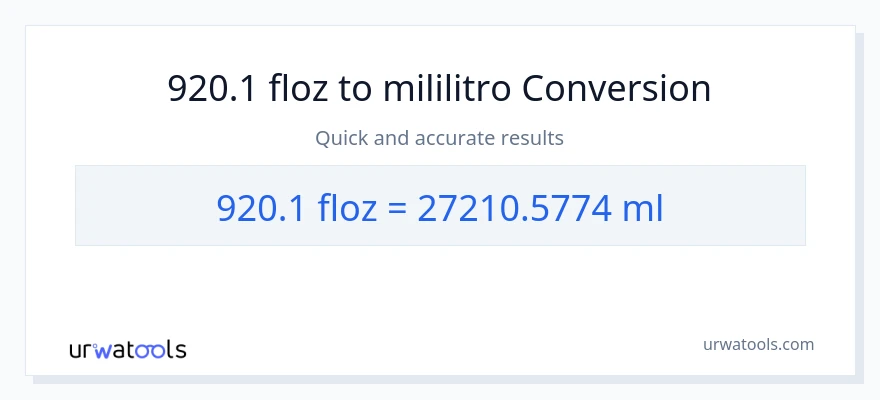 920.1 mga onsa ng likido patungong mga mililitro na conversion