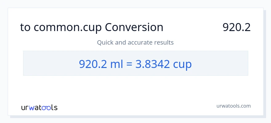 تبدیل 920.2 میلی‌لیتر به فنجان‌ها
