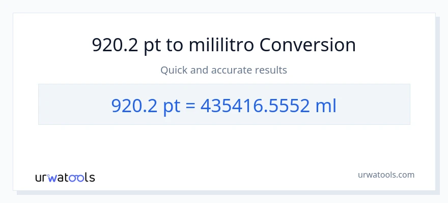 920.2 Pints patungong mga mililitro na conversion