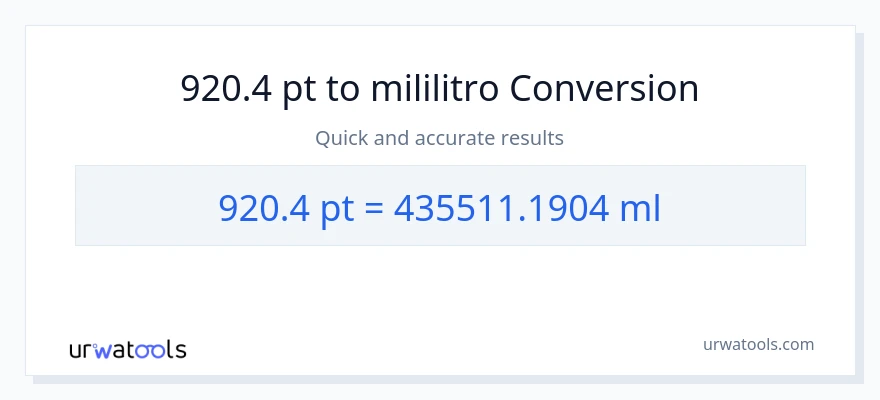 920.4 Pints patungong mga mililitro na conversion