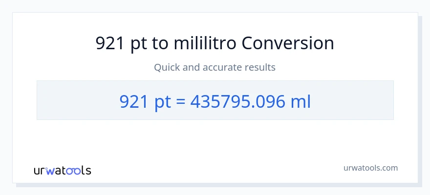 921 Pints patungong mga mililitro na conversion