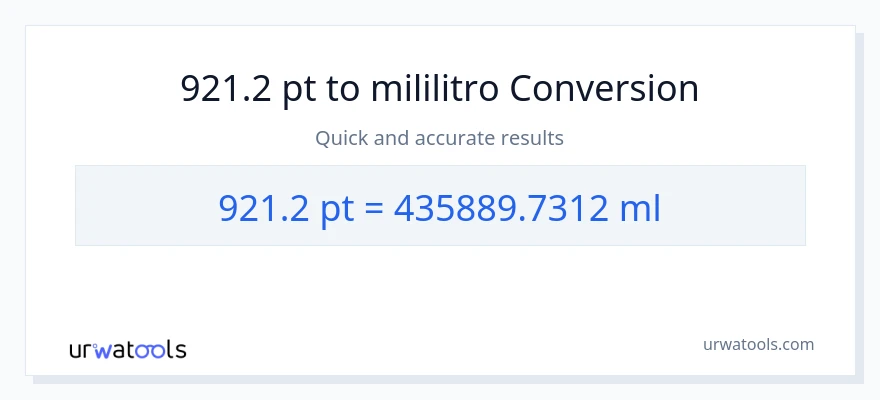 921.2 Pints patungong mga mililitro na conversion