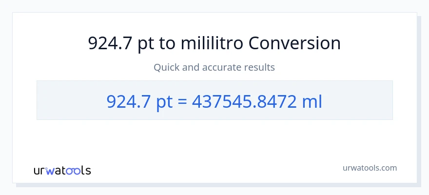 924.7 Pints patungong mga mililitro na conversion
