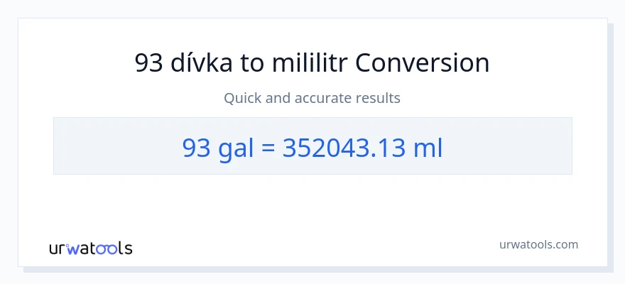 Konverze z Galony na mililitrů: 93