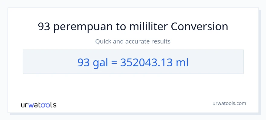 Penukaran 93 Galon kepada mililiter