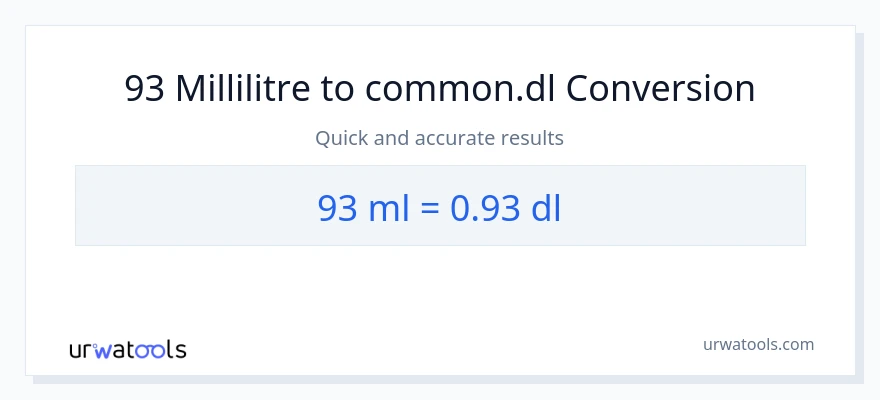 Conversion 93 millilitres vers Dls