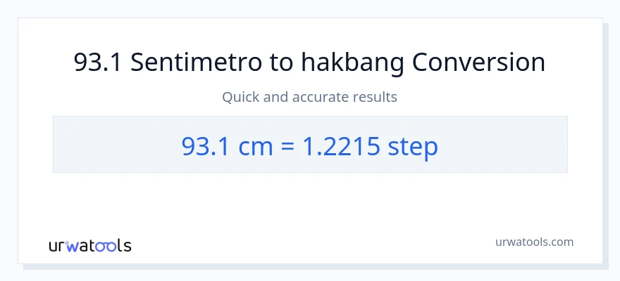 93.1 Mga Sentimetro patungong mga hakbang na conversion