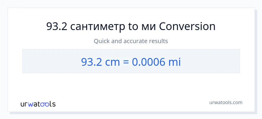 93.2 Сантиметры в мили преобразование