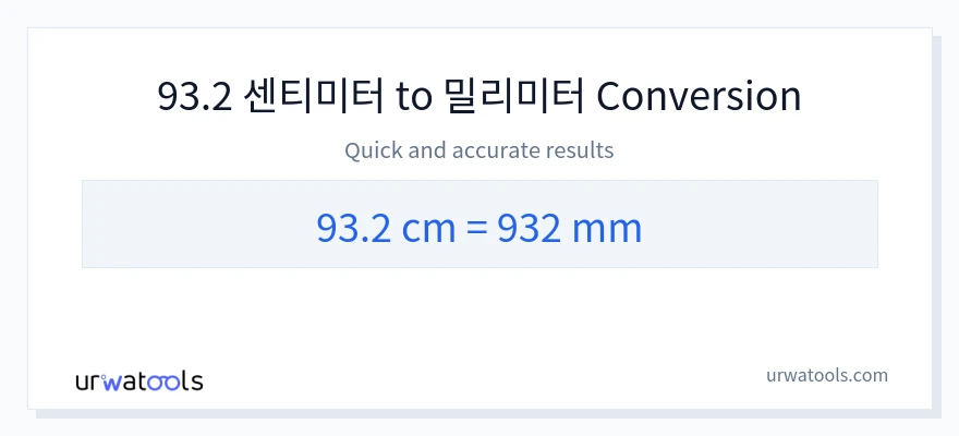 93.2 센티미터에서 밀리미터으로의 변환