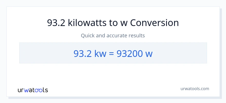Conversió de 93.2 quilowatts a watts