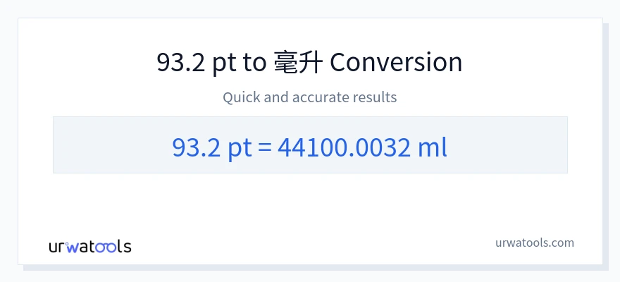93.2 Pints 到 毫升 轉換