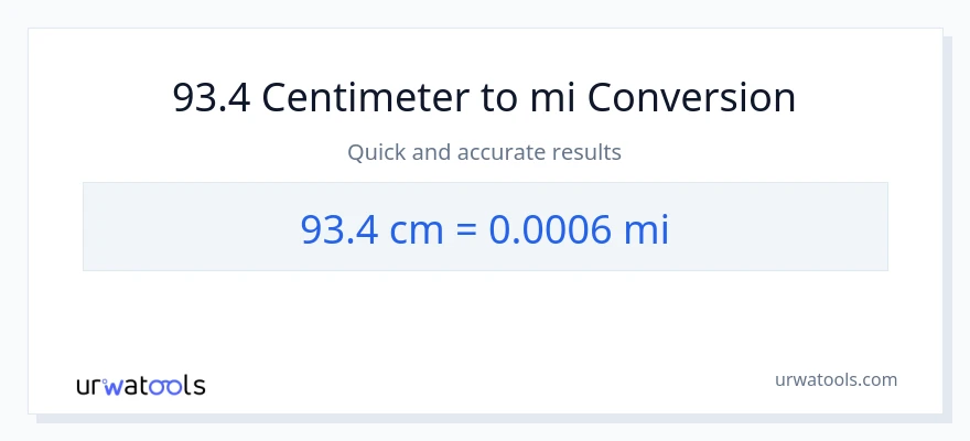 93.4 Centimeter til miles konvertering