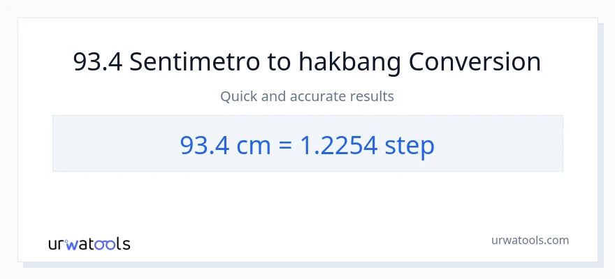 93.4 Mga Sentimetro patungong mga hakbang na conversion