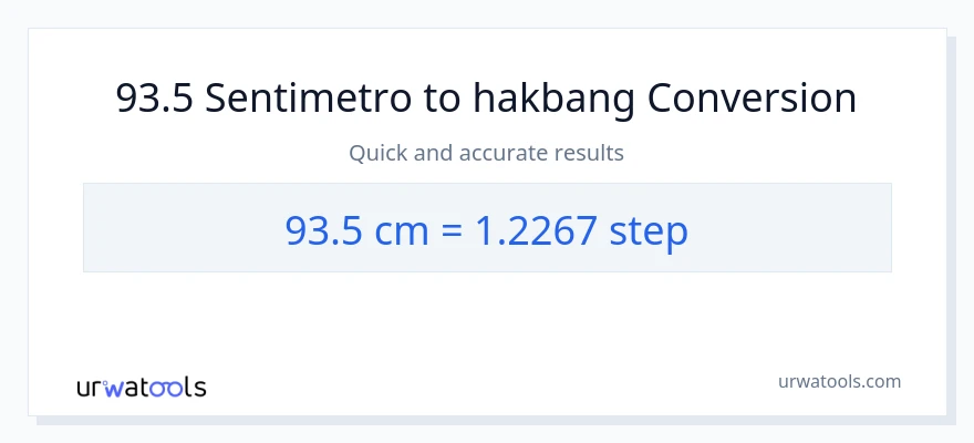 93.5 Mga Sentimetro patungong mga hakbang na conversion