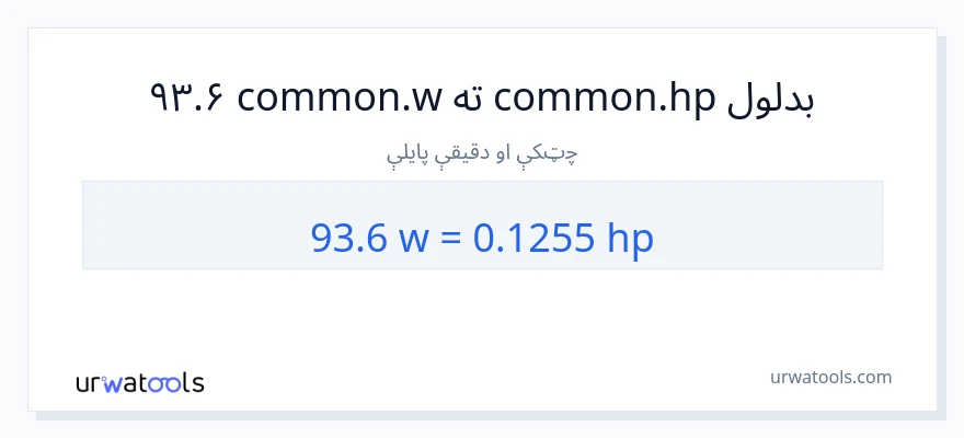 93.6 واټونه ته هارس پاور بدلون