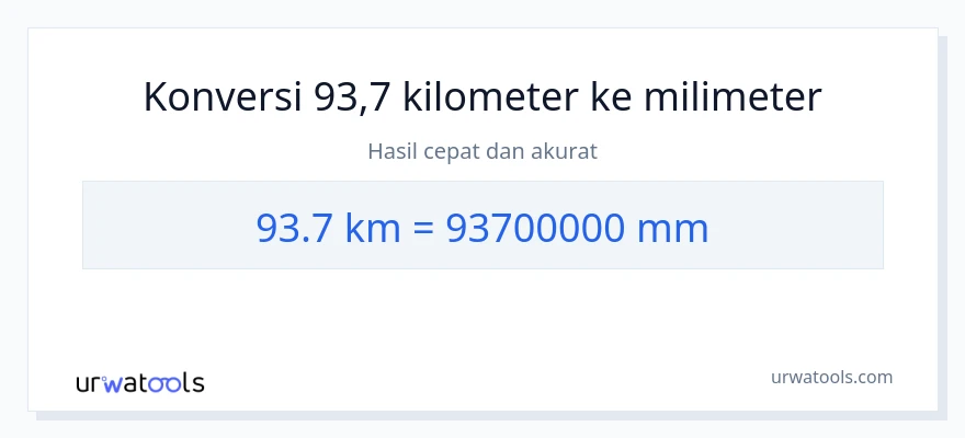 Konversi 93.7 kilometer ke milimeter