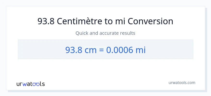 Conversion 93.8 Centimètres vers kilomètres
