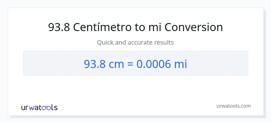 Conversão de 93.8 Centímetros para milhas