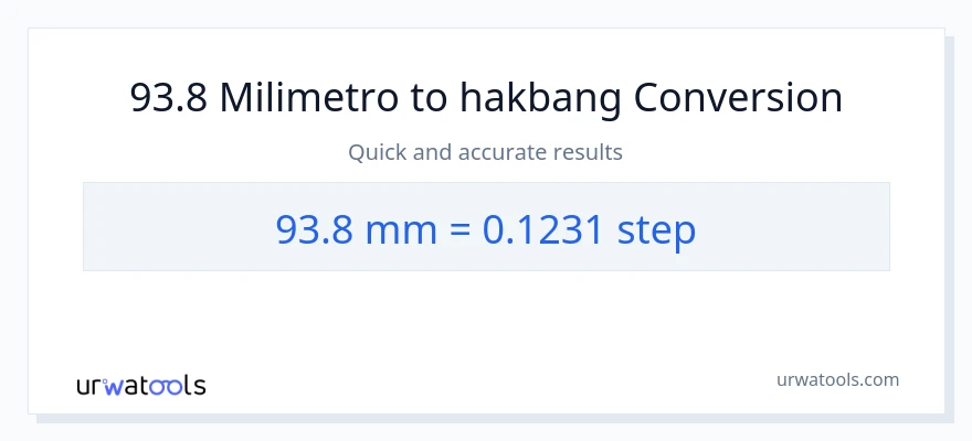 93.8 milimetro patungong mga hakbang na conversion
