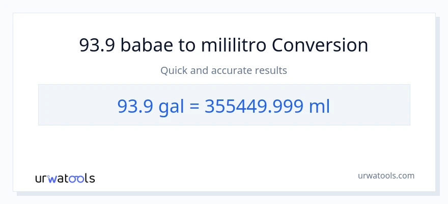 93.9 Mga galon patungong mga mililitro na conversion