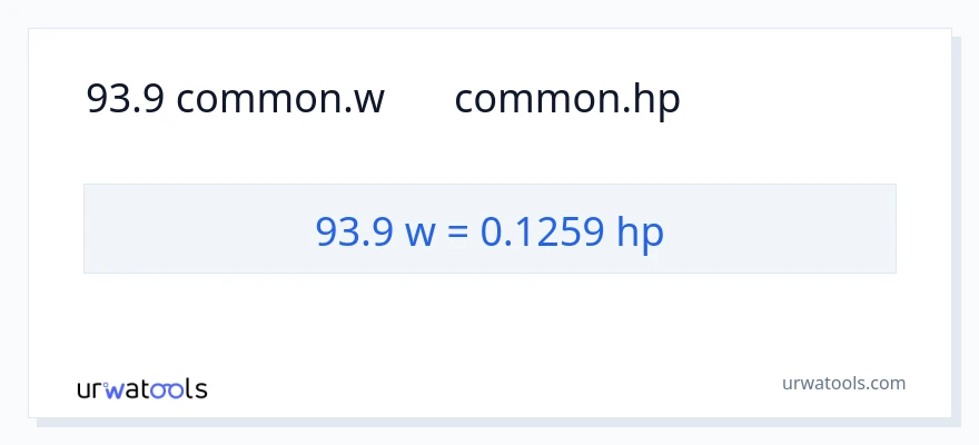 93.9 واٹ سے ہارس پاور کی تبدیلی