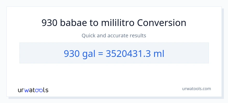 930 Mga galon patungong mga mililitro na conversion