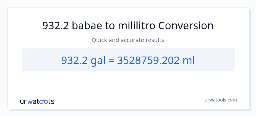 932.2 Mga galon patungong mga mililitro na conversion