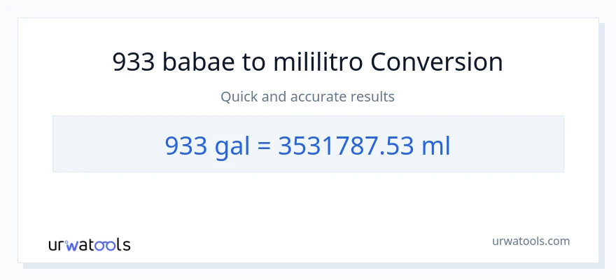 933 Mga galon patungong mga mililitro na conversion