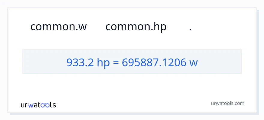 تبدیل 933.2 اسب بخار به وات