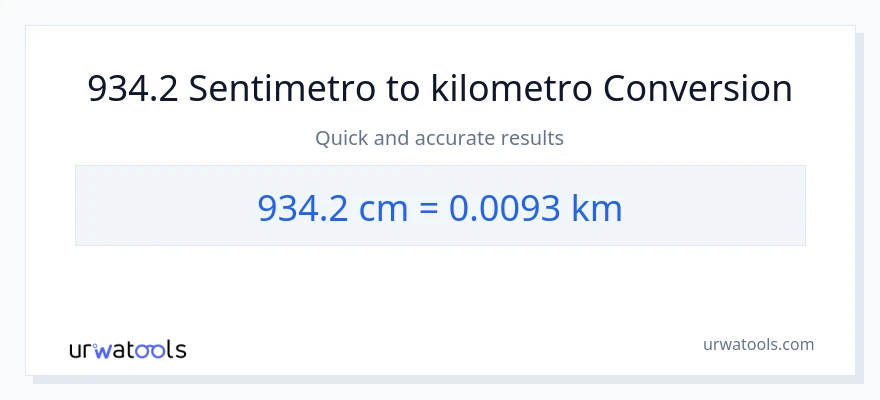 934.2 Mga Sentimetro patungong Kilometro na conversion