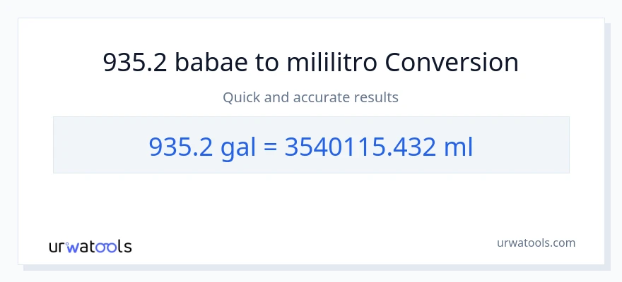 935.2 Mga galon patungong mga mililitro na conversion