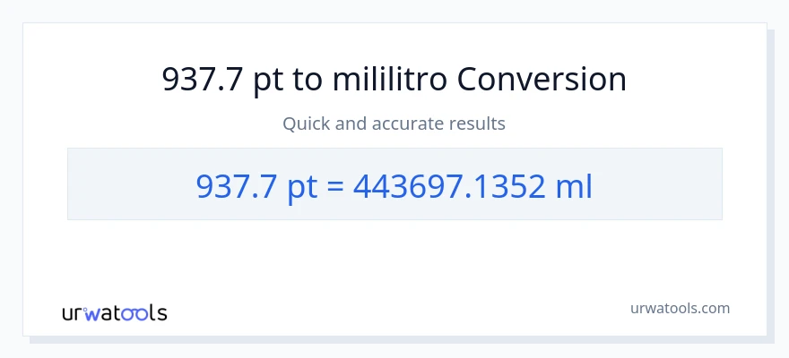 937.7 Pints patungong mga mililitro na conversion