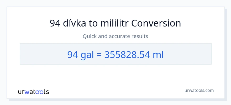 Konverze z Galony na mililitrů: 94
