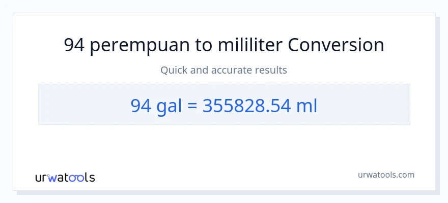 Penukaran 94 Galon kepada mililiter